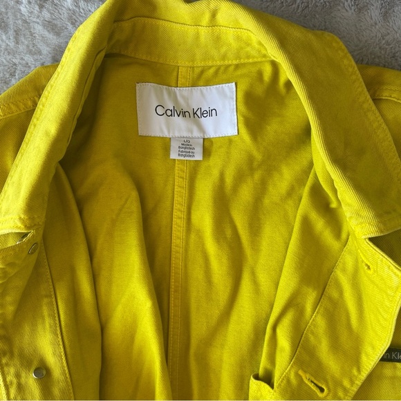Calvin Klein Vibrant Yellow Chore Coat size large Jacket - Picture 6 of 8